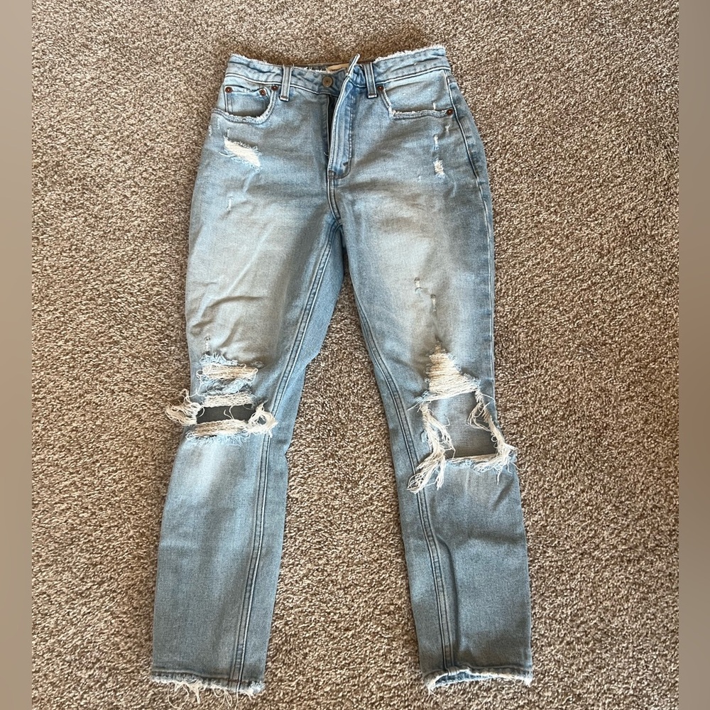 Distressed Blue Jeans Short